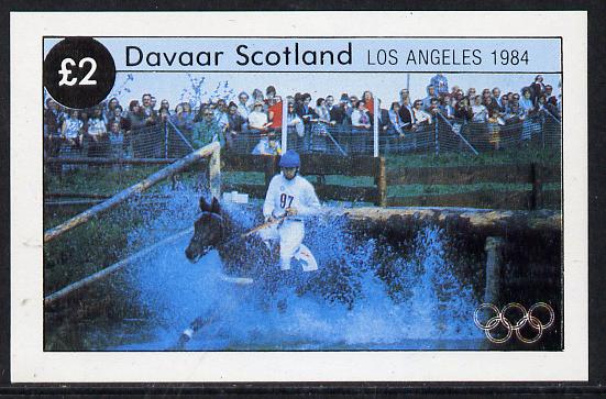 Davaar Island 1984 Los Angeles Olympic Games imperf deluxe sheet (£2 value showing 3-day Eventing) unmounted mint