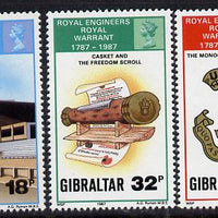 Gibraltar 1987 Bicentenary of Royal Engineers perf set of 3 unmounted mint SG 582-4
