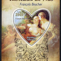 Gabon 2012 Paintings of Nudes - Francois Boucher perf souvenir sheet containing heart-shaped stamp unmounted mint