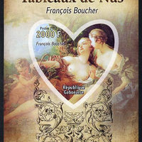 Gabon 2012 Paintings of Nudes - Francois Boucher imperf souvenir sheet containing heart-shaped stamp unmounted mint