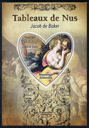 Gabon 2012 Paintings of Nudes - Jacob de Backer perf souvenir sheet containing heart-shaped stamp unmounted mint