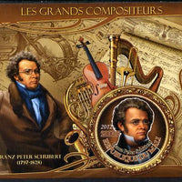 Mali 2012 The Great Composers - Franz Schubert imperf souvenir sheet containing circular-shaped stamp unmounted mint