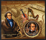 Mali 2012 The Great Composers - Franz Schubert imperf souvenir sheet containing circular-shaped stamp unmounted mint