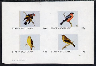Staffa 1982 Finches imperf,set of 4 values (10p to 75p) unmounted mint