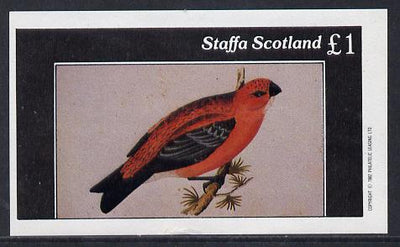 Staffa 1982 Finches imperf souvenir sheet (£1 value) unmounted mint
