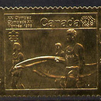Canada 1976 Montreal Olympic Games (12th issue) $20 perf embossed in 23k gold foil showing Carrying the Olympic Flag (similar to SG 843) unmounted mint