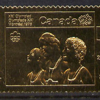 Canada 1976 Montreal Olympic Games (12th issue) $20 perf embossed in 23k gold foil showing Athletes with Medals (similar to SG 843) unmounted mint