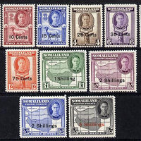 Somaliland 1951 KG6 Surcharged set complete 5c to 5s unmounted mint SG 125-35