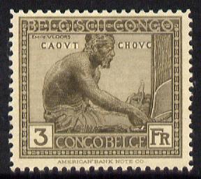 Belgian Congo 1923 Rubber Worker 3f sepia unmounted mint SG 138