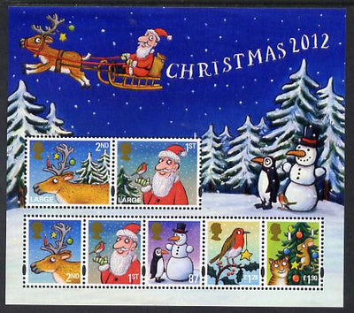 Great Britain 2012 Christmas perf m/sheet containing set of 7 unmounted mint