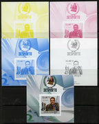 Mozambique 2010 Chess Players - Garry Kaspapov m/sheet - the set of 5 imperf progressive proofs comprising the 4 individual colours plus all 4-colour composite, unmounted mint