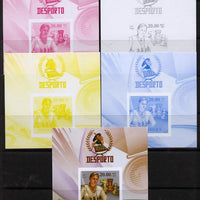 Mozambique 2010 Chess Players - Judit Polgar m/sheet - the set of 5 imperf progressive proofs comprising the 4 individual colours plus all 4-colour composite, unmounted mint