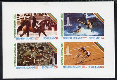 Bernera 1980 Olympic Games imperf,set of 4 values (5p to 60p) unmounted mint