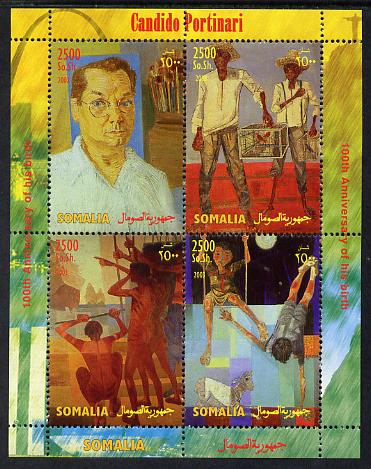 Somalia 2004 Paintings by Candido Portinari perf sheetlet containing 4 values unmounted mint. Note this item is privately produced and is offered purely on its thematic appeal