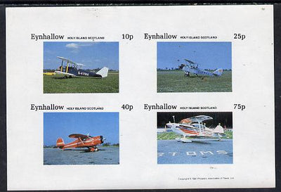 Eynhallow 1981 Bi-Planes,#1 imperf,set of 4 values (10p to 75p) unmounted mint
