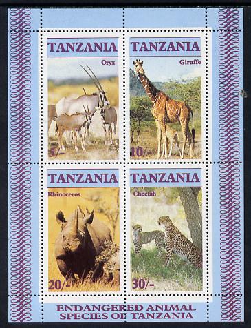 Tanzania 1986 Endangered Animals m/sheet unmounted mint SG MS 483