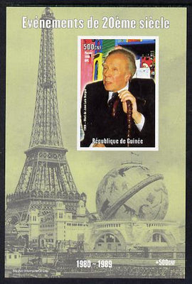 Guinea - Conakry 1998 Events of the 20th Century 1980-1989 Death of Jose Luis Borges imperf souvenir sheet unmounted mint. Note this item is privately produced and is offered purely on its thematic appeal
