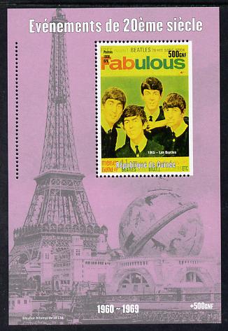 Guinea - Conakry 1998 Events of the 20th Century 1960-1969 The Beatles souvenir sheet perf on 3 sides only unmounted mint