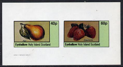 Eynhallow 1982 Fruit (Pear & Strawberries) imperf,set of 2 values (40p & 60p) unmounted mint