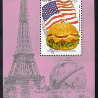 Niger Republic 1998 Events of the 20th Century 1930-1939 First Cheeseburger by Carl Kaelen perf souvenir sheet unmounted mint. Note this item is privately produced and is offered purely on its thematic appeal