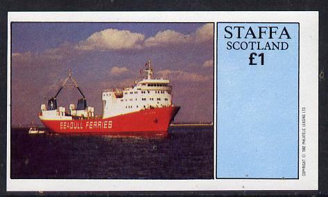 Staffa 1982 Ships #2 (Seagull Ferries) imperf souvenir sheet (£1 value),unmounted mint