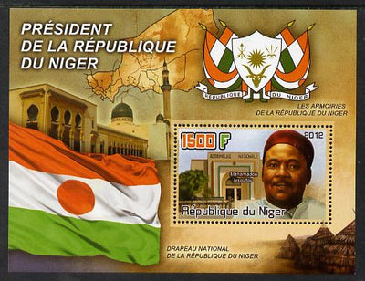 Niger Republic 2012 President Mahamadou Issoufou perf m/sheet containing 1500F value unmounted mint
