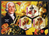 Malawi 2012 Fungi & Mycologists - Peter Simon Pallas imperf sheetlet containing 3 hexagonal shaped values unmounted mint