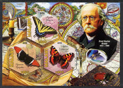 Malawi 2012 Butterflies & Entomologists - Ernst Gustav Kraatz perf sheetlet containing 3 hexagonal shaped values unmounted mint