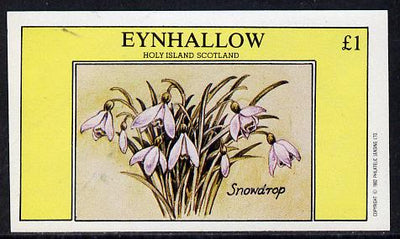 Eynhallow 1982 Flowers #06 (Snowdrop) imperf souvenir sheet (£1 value) unmounted mint