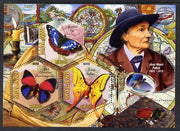 Malawi 2012 Butterflies & Entomologists - Jean Henri Fabre perf sheetlet containing 3 hexagonal shaped values unmounted mint