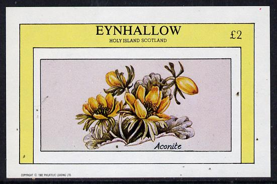 Eynhallow 1982 Flowers #06 (Aconite) imperf deluxe sheet (£2 value) unmounted mint