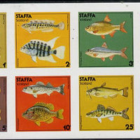 Staffa 1978 Fish #03 (Perch, Carp, Rudd, Roach etc) imperf,set of 8 values (1p to 50p) unmounted mint