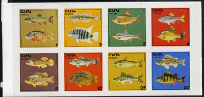 Staffa 1978 Fish #03 (Perch, Carp, Rudd, Roach etc) imperf,set of 8 values (1p to 50p) unmounted mint