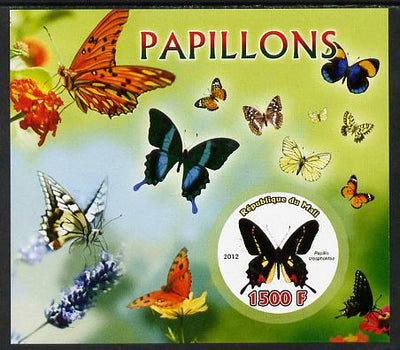 Mali 2012 Fauna - Butterflies imperf m/sheet containing 1500f circular value unmounted mint