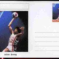 Palatine (Fantasy) Personalities - Julius Erving (basketball) postal stationery card unused and fine