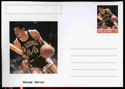 Palatine (Fantasy) Personalities - George Gervyn (basketball) postal stationery card unused and fine