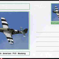 Chartonia (Fantasy) Aircraft - North American P-51 Mustang postal stationery card unused and fine