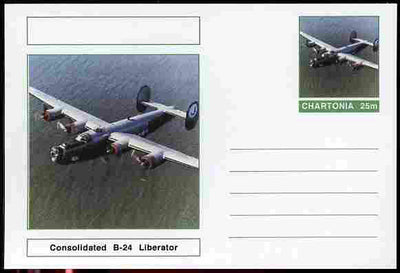 Chartonia (Fantasy) Aircraft - Consolidated B-24 Liberator postal stationery card unused and fine