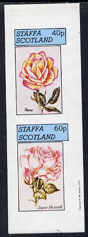 Staffa 1981 Roses #2 (Peace & Queen Elizabeth) imperf,set of 2 values (40p & 60p) unmounted mint