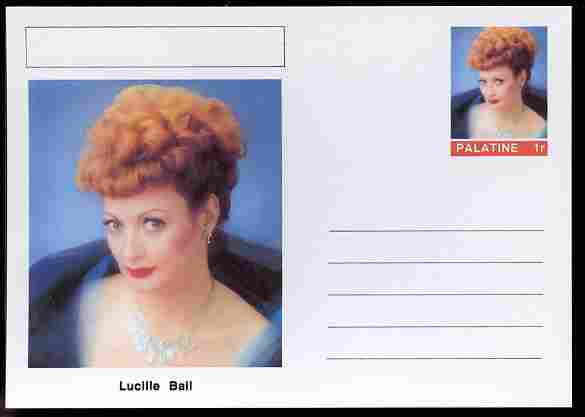 Palatine (Fantasy) Personalities - Lucille Ball (comic actress) postal stationery card unused and fine