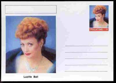Palatine (Fantasy) Personalities - Lucille Ball (comic actress) postal stationery card unused and fine