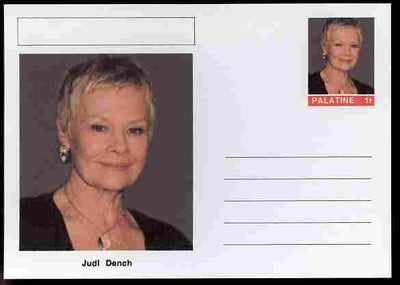 Palatine (Fantasy) Personalities - Judi Dench (actress) postal stationery card unused and fine
