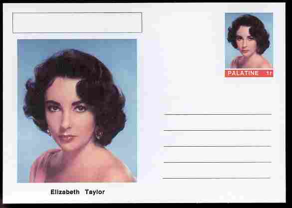 Palatine (Fantasy) Personalities - Elizabeth Taylor (actress) postal stationery card unused and fine