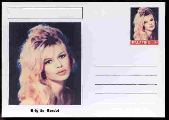 Palatine (Fantasy) Personalities - Brigitte Bardot (actress) postal stationery card unused and fine
