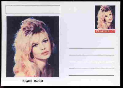 Palatine (Fantasy) Personalities - Brigitte Bardot (actress) postal stationery card unused and fine
