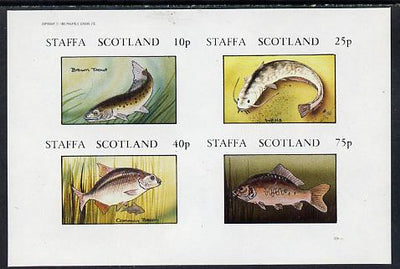 Staffa 1982 Fish #09 (Trout, Bream, etc) imperf,set of 4 values (10p to 75p) unmounted mint