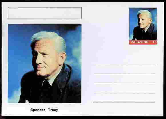 Palatine (Fantasy) Personalities - Spencer Tracy (actor) postal stationery card unused and fine