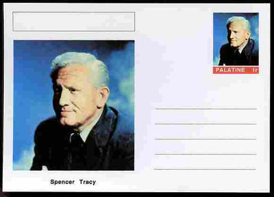 Palatine (Fantasy) Personalities - Spencer Tracy (actor) postal stationery card unused and fine