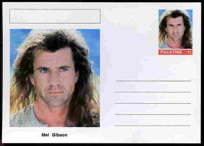 Palatine (Fantasy) Personalities - Mel Gibson (actor) postal stationery card unused and fine