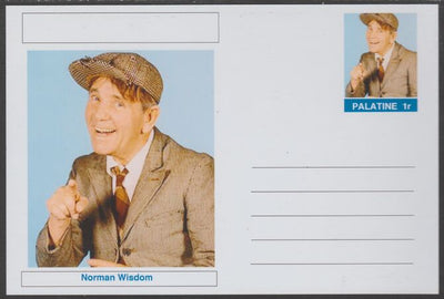 Palatine (Fantasy) Personalities - Norman Wisdom (comic actor) postal stationery card unused and fine